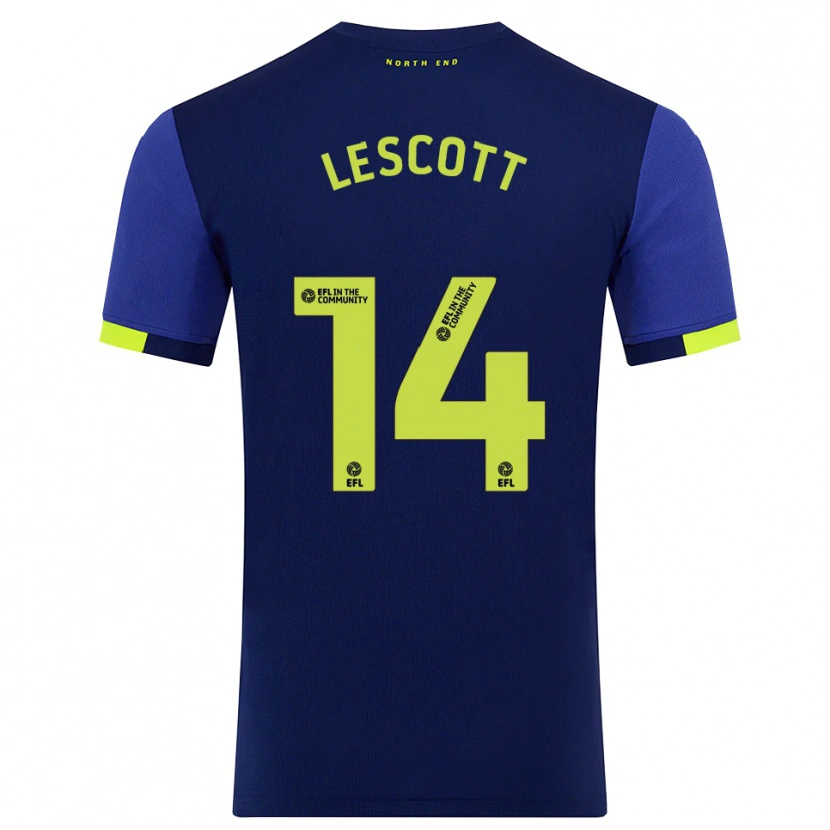 Danxen Heren Clayton Lescott #14 Marine Geel Uitshirt Uittenue 2025/26 T-Shirt