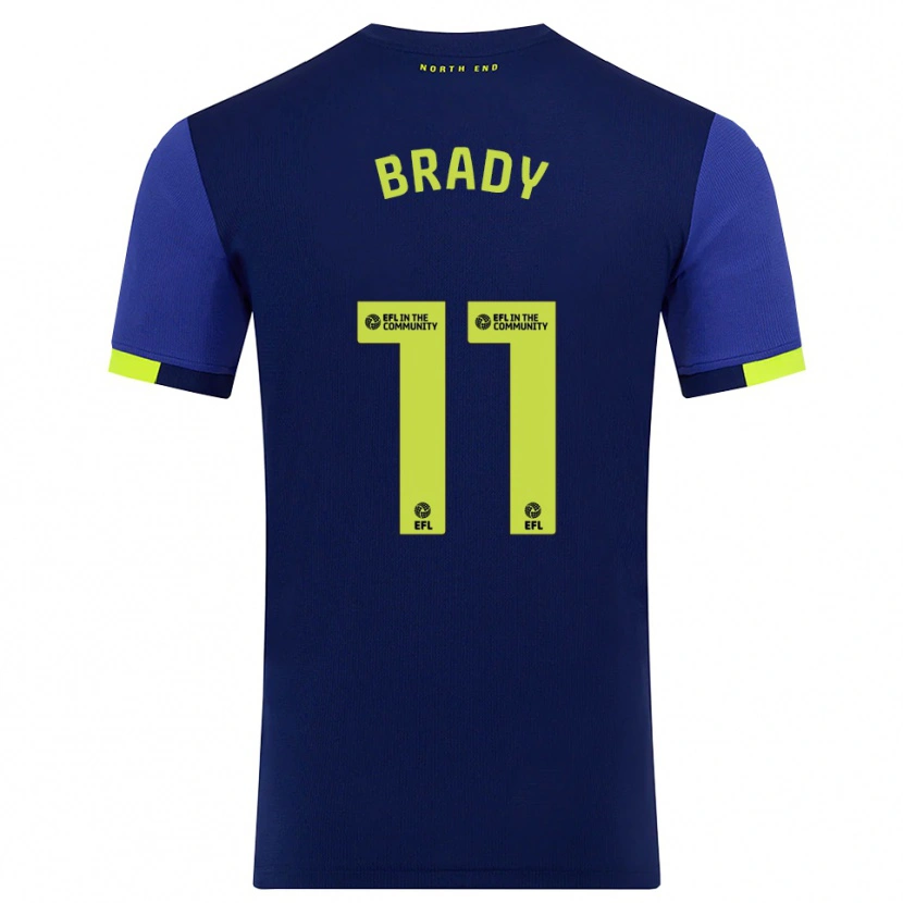 Danxen Heren Robbie Brady #11 Marine Geel Uitshirt Uittenue 2025/26 T-Shirt