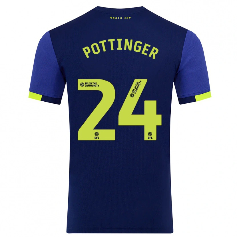 Danxen Heren Kaya Pottinger #24 Marine Geel Uitshirt Uittenue 2025/26 T-Shirt
