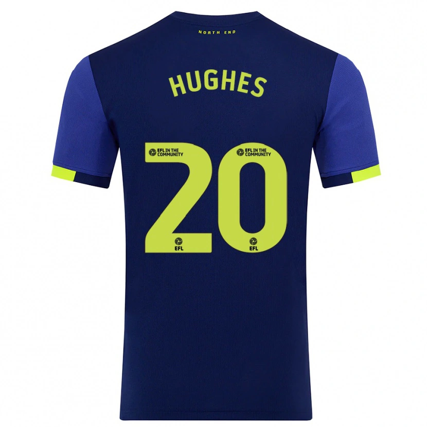 Danxen Heren Amy Hughes #20 Marine Geel Uitshirt Uittenue 2025/26 T-Shirt