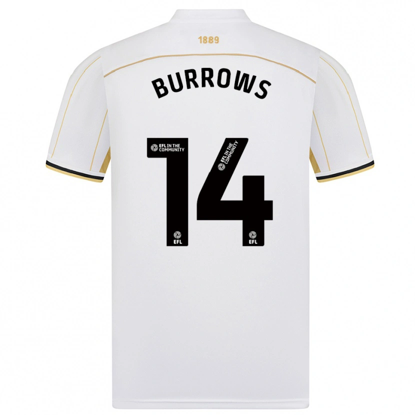 Danxen Heren Harrison Burrows #14 Wit Goud Uitshirt Uittenue 2025/26 T-Shirt