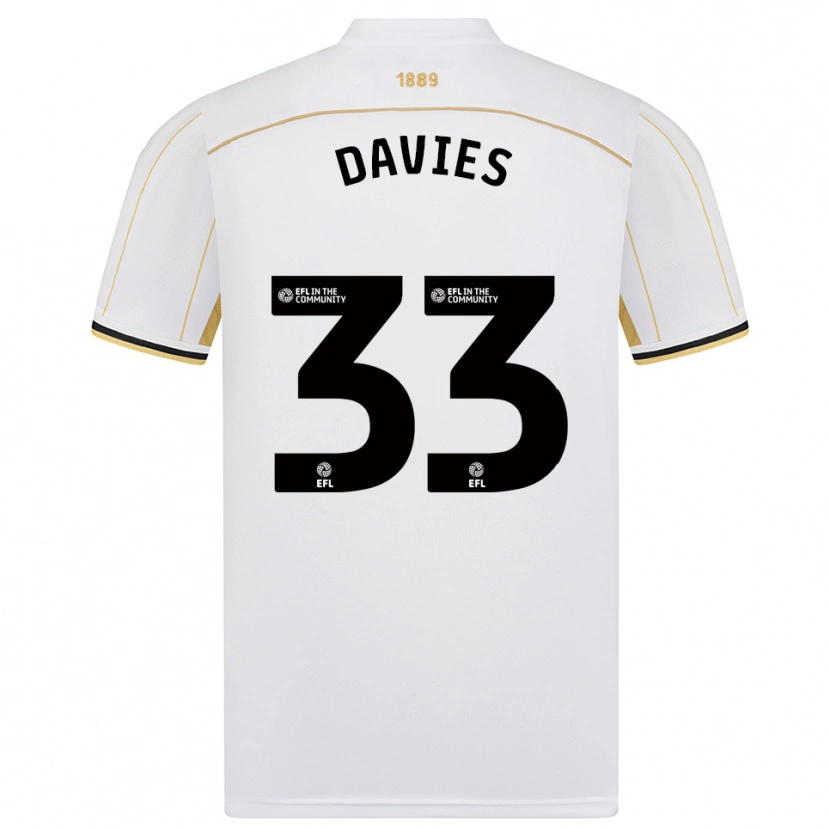 Danxen Heren Bethan Davies #33 Wit Goud Uitshirt Uittenue 2025/26 T-Shirt