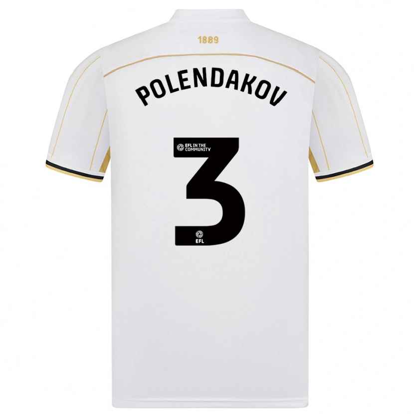 Danxen Heren Mihail Polendakov #3 Wit Goud Uitshirt Uittenue 2025/26 T-Shirt