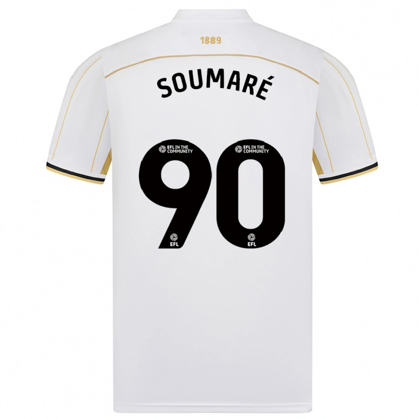 Danxen Heren Djibril Soumaré #90 Wit Goud Uitshirt Uittenue 2025/26 T-Shirt