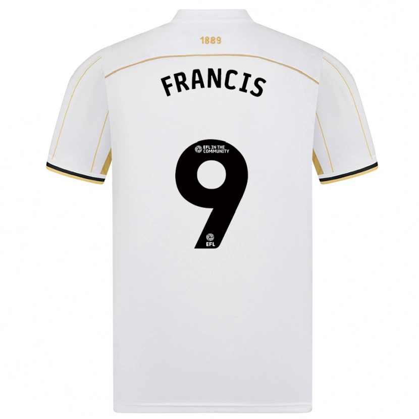 Danxen Heren Marshall Francis #9 Wit Goud Uitshirt Uittenue 2025/26 T-Shirt