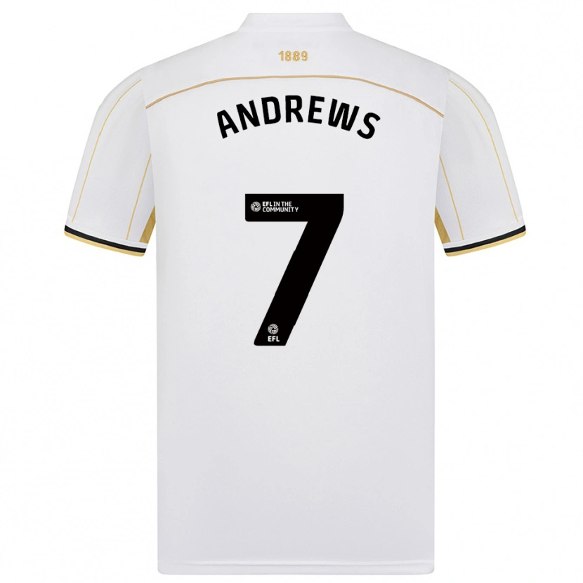 Danxen Heren Amy Andrews #7 Wit Goud Uitshirt Uittenue 2025/26 T-Shirt