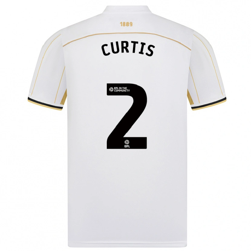 Danxen Heren Sam Curtis #2 Wit Goud Uitshirt Uittenue 2025/26 T-Shirt