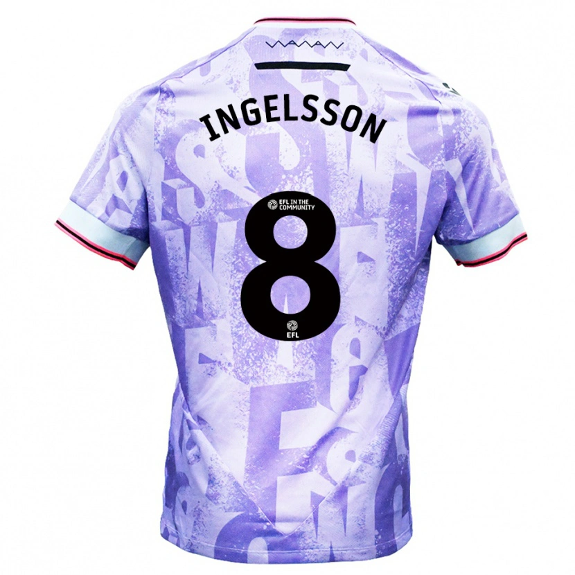 Danxen Heren Svante Ingelsson #8 Lila Wit Uitshirt Uittenue 2025/26 T-Shirt