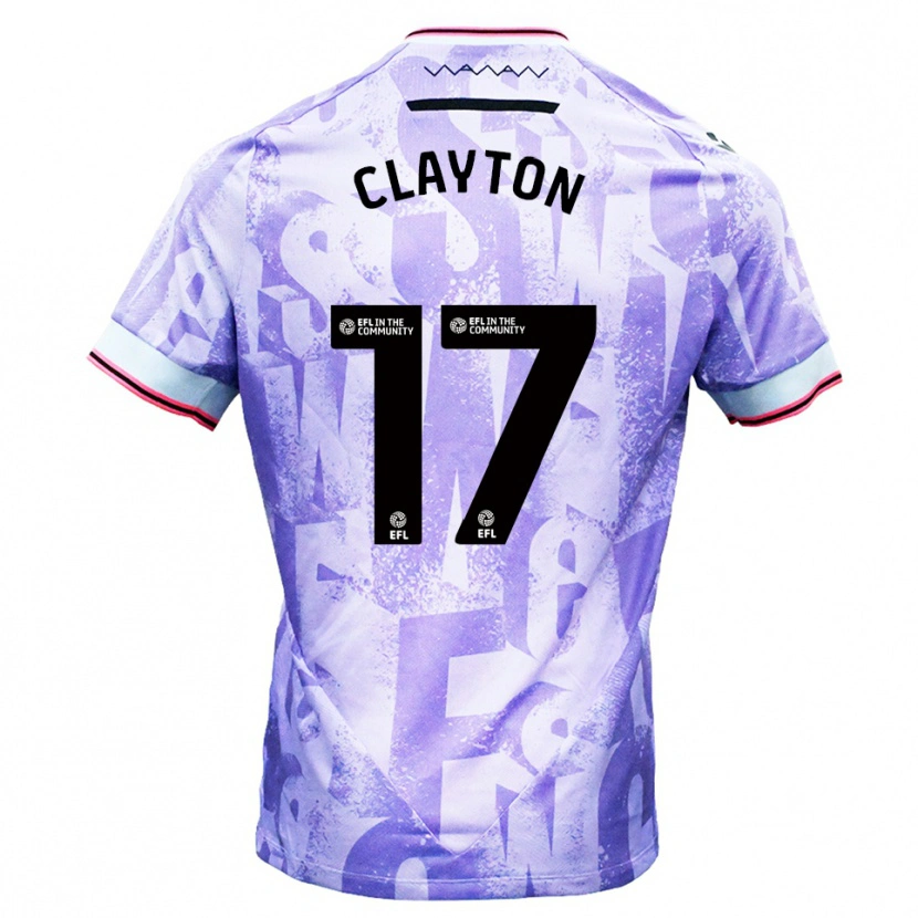 Danxen Heren Liam Clayton #17 Lila Wit Uitshirt Uittenue 2025/26 T-Shirt