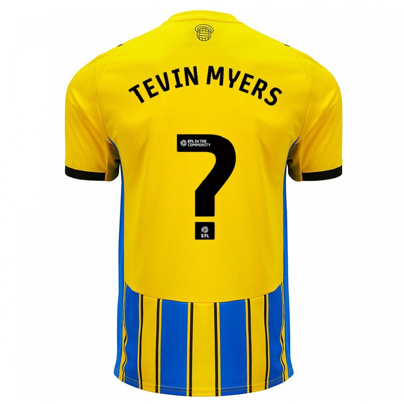 Danxen Heren Tevin Myers #0 Blauw Geel Uitshirt Uittenue 2025/26 T-Shirt