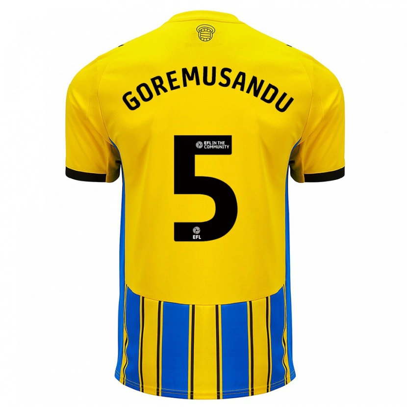 Danxen Heren Tino Goremusandu #5 Blauw Geel Uitshirt Uittenue 2025/26 T-Shirt