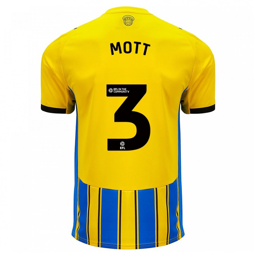 Danxen Heren Millicent Mott #3 Blauw Geel Uitshirt Uittenue 2025/26 T-Shirt