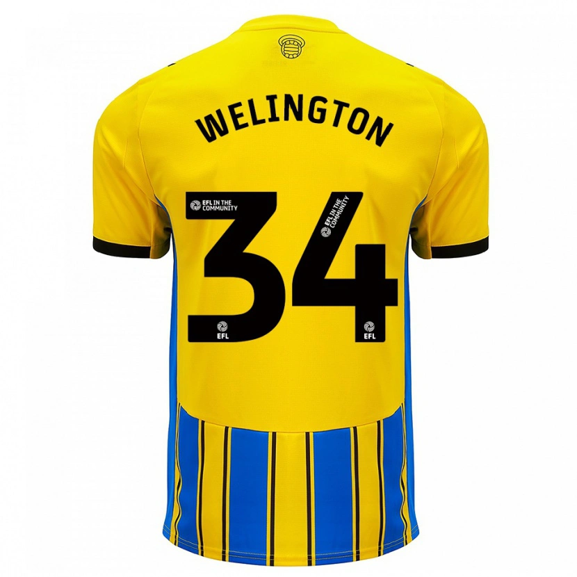 Danxen Heren Welington #34 Blauw Geel Uitshirt Uittenue 2025/26 T-Shirt