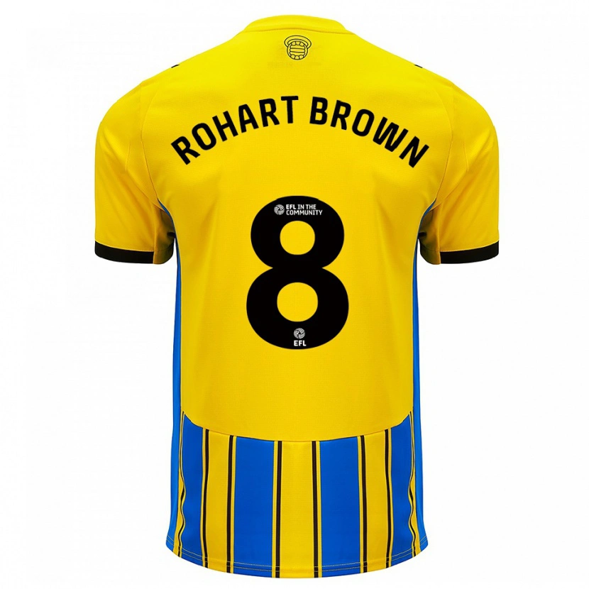 Danxen Heren Thierry Rohart-Brown #8 Blauw Geel Uitshirt Uittenue 2025/26 T-Shirt