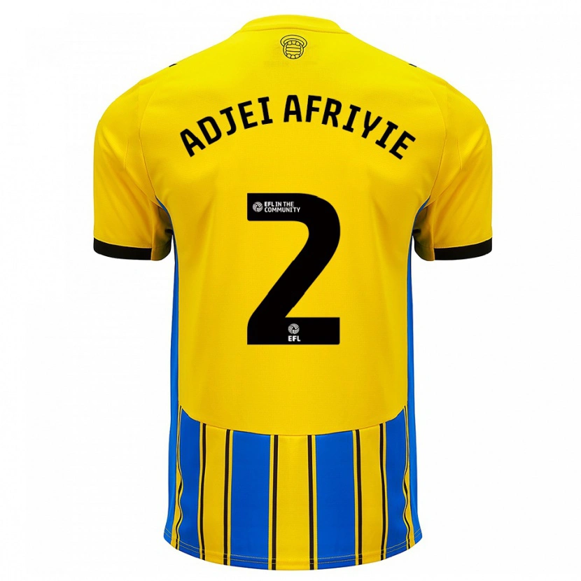 Danxen Heren Hansel Adjei-Afriyie #2 Blauw Geel Uitshirt Uittenue 2025/26 T-Shirt