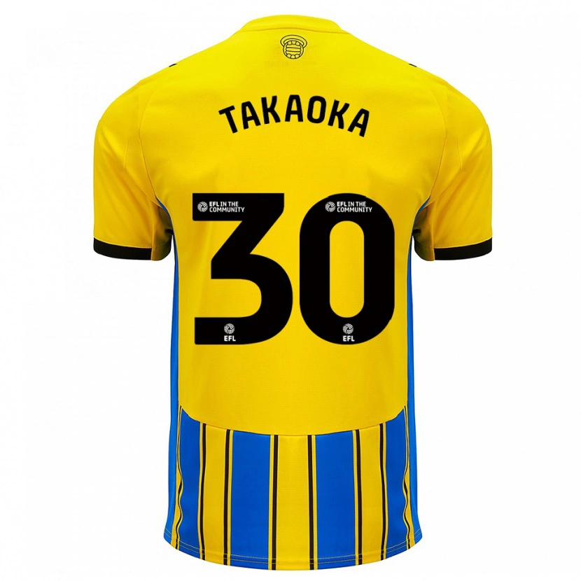 Danxen Heren Rento Takaoka #30 Blauw Geel Uitshirt Uittenue 2025/26 T-Shirt