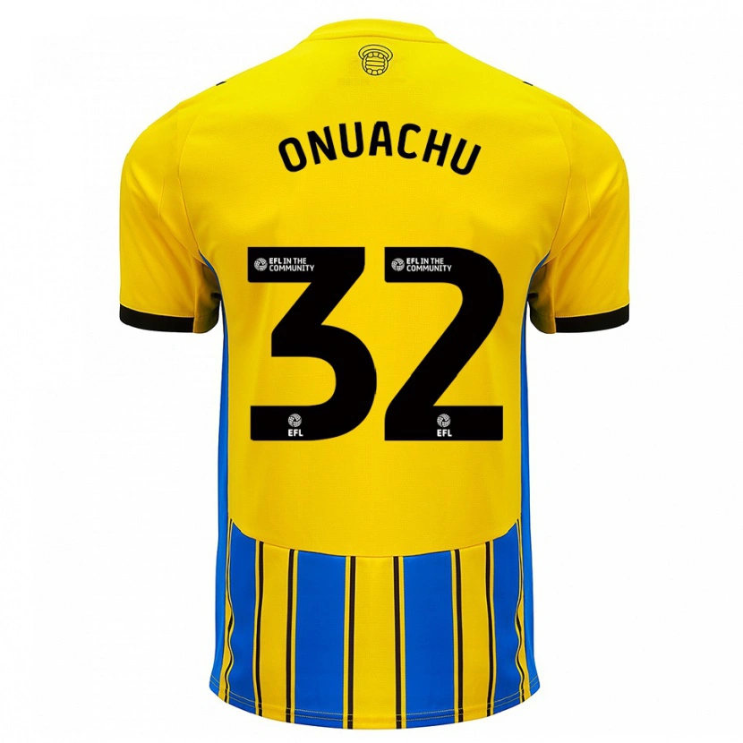 Danxen Heren Paul Onuachu #32 Blauw Geel Uitshirt Uittenue 2025/26 T-Shirt
