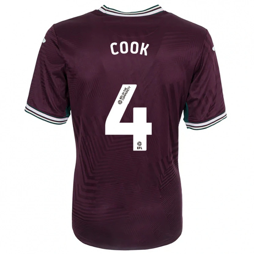 Danxen Heren Jacob Cook #4 Roest Rood Wit Uitshirt Uittenue 2025/26 T-Shirt
