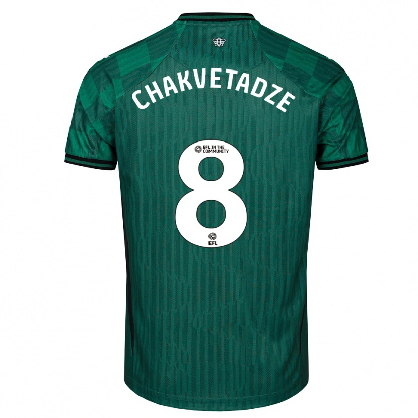Danxen Heren Giorgi Chakvetadze #8 Groen Zwart Uitshirt Uittenue 2025/26 T-Shirt