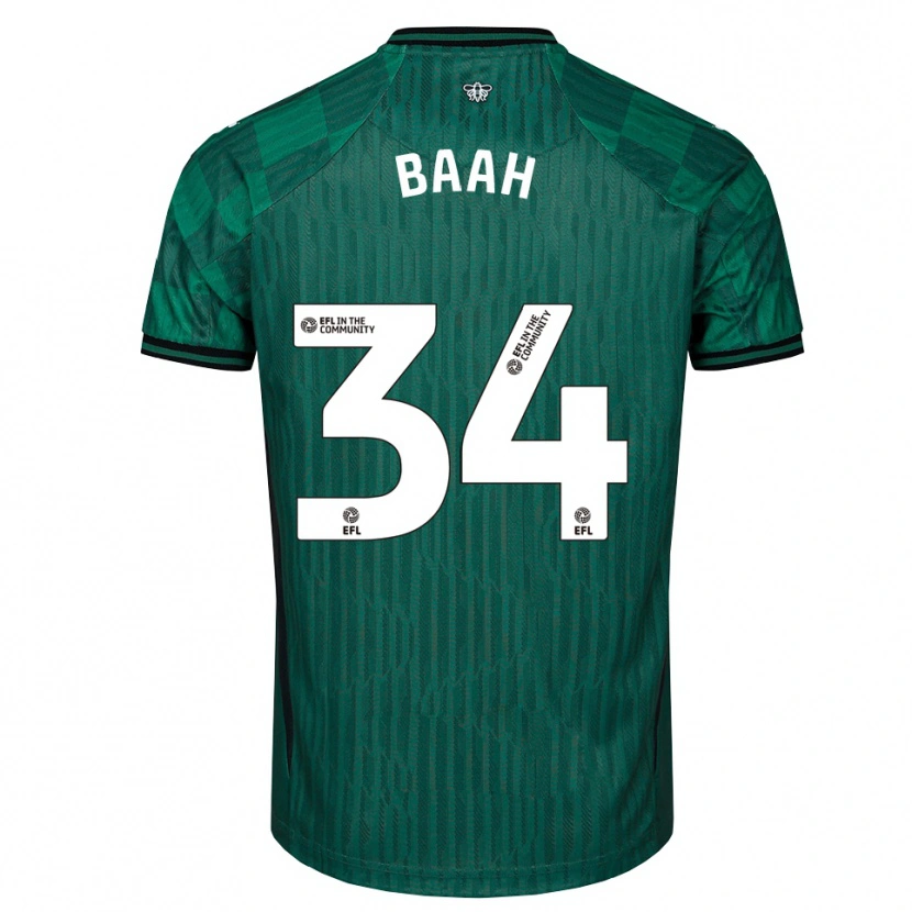 Danxen Heren Kwadwo Baah #34 Groen Zwart Uitshirt Uittenue 2025/26 T-Shirt