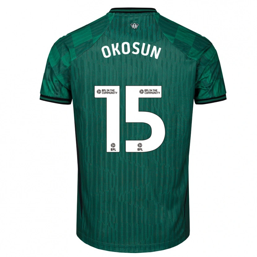 Danxen Heren Nickson Okosun #15 Groen Zwart Uitshirt Uittenue 2025/26 T-Shirt