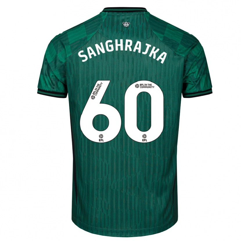 Danxen Heren Amar Sanghrajka #60 Groen Zwart Uitshirt Uittenue 2025/26 T-Shirt