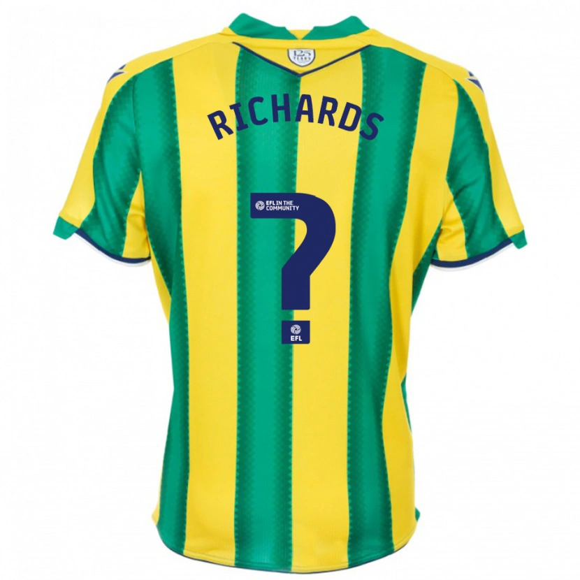 Danxen Heren Matt Richards #0 Geel Groen Uitshirt Uittenue 2025/26 T-Shirt