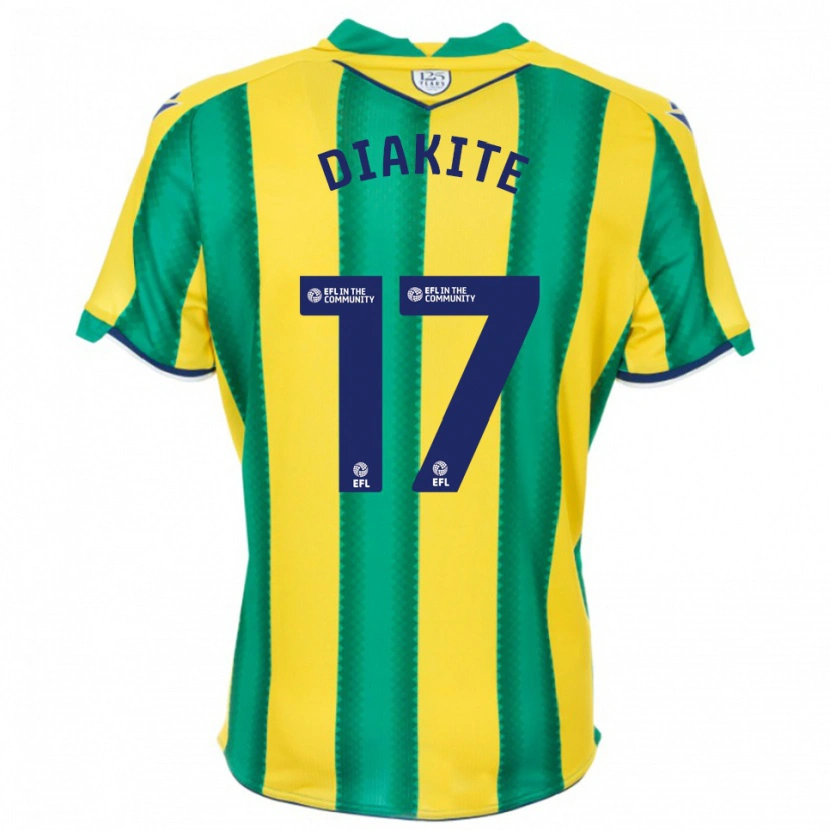Danxen Heren Ousmane Diakité #17 Geel Groen Uitshirt Uittenue 2025/26 T-Shirt