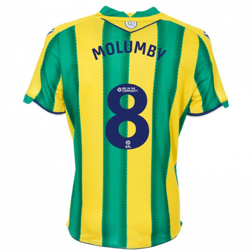 Danxen Heren Jayson Molumby #8 Geel Groen Uitshirt Uittenue 2025/26 T-Shirt