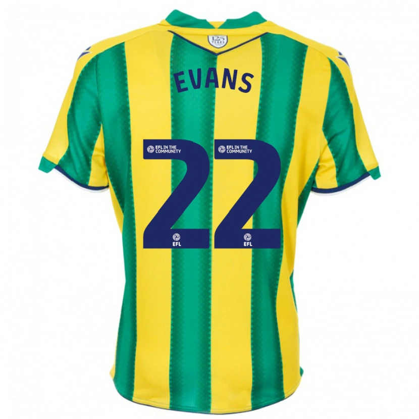 Danxen Heren Kate Evans #22 Geel Groen Uitshirt Uittenue 2025/26 T-Shirt