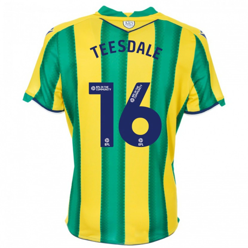 Danxen Heren Finn Teesdale #16 Geel Groen Uitshirt Uittenue 2025/26 T-Shirt