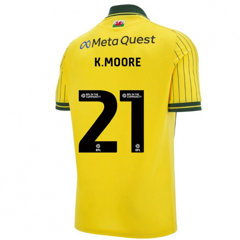 Danxen Heren Kieffer Moore #21 Geel Groen Uitshirt Uittenue 2025/26 T-Shirt