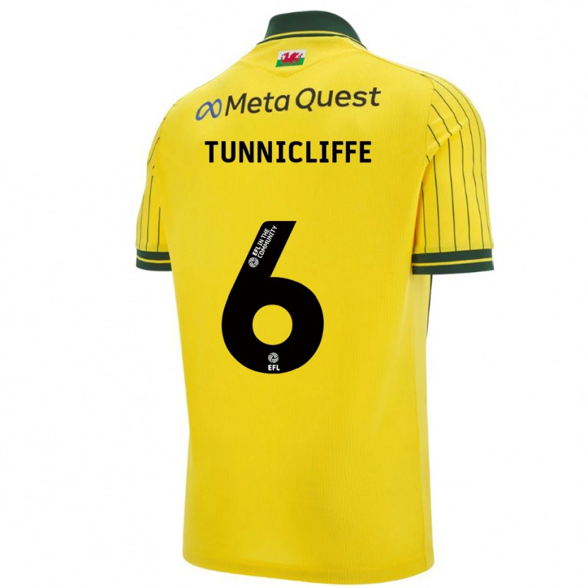 Danxen Heren Jordan Tunnicliffe #6 Geel Groen Uitshirt Uittenue 2025/26 T-Shirt