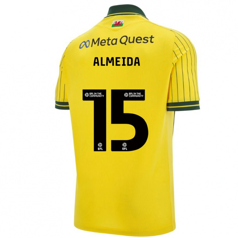 Danxen Heren Daymeon Almeida #15 Geel Groen Uitshirt Uittenue 2025/26 T-Shirt