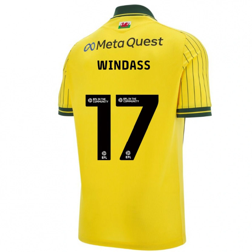 Danxen Heren Josh Windass #17 Geel Groen Uitshirt Uittenue 2025/26 T-Shirt
