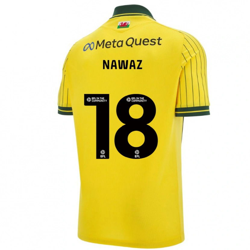 Danxen Heren Umar Nawaz #18 Geel Groen Uitshirt Uittenue 2025/26 T-Shirt