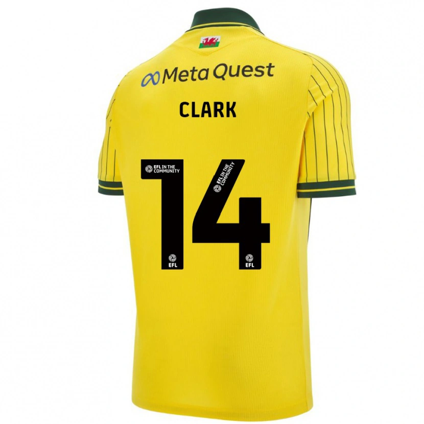 Danxen Heren Nat Clark #14 Geel Groen Uitshirt Uittenue 2025/26 T-Shirt