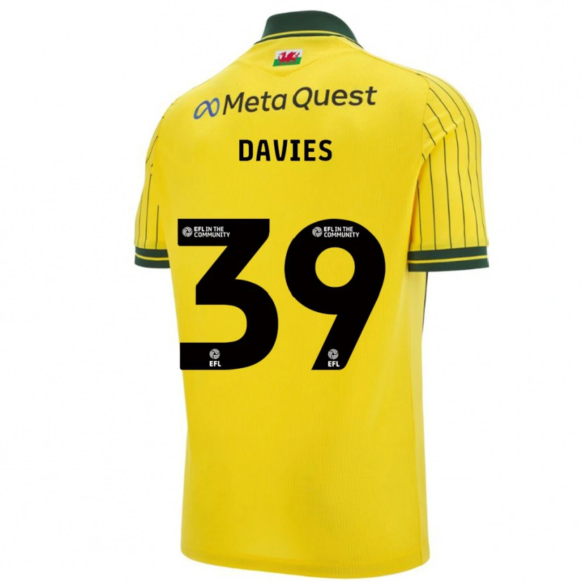 Danxen Heren Daniel Davies #39 Geel Groen Uitshirt Uittenue 2025/26 T-Shirt