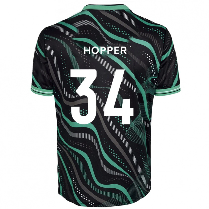 Danxen Heren Dan Hopper #34 Zwart Groen Uitshirt Uittenue 2025/26 T-Shirt