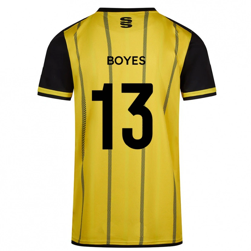 Danxen Heren Patrick Boyes #13 Geel Zwart Uitshirt Uittenue 2025/26 T-Shirt