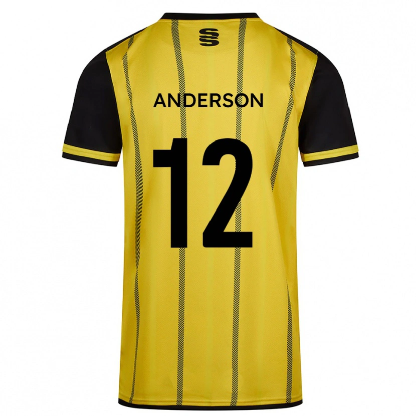 Danxen Heren Zea Anderson #12 Geel Zwart Uitshirt Uittenue 2025/26 T-Shirt
