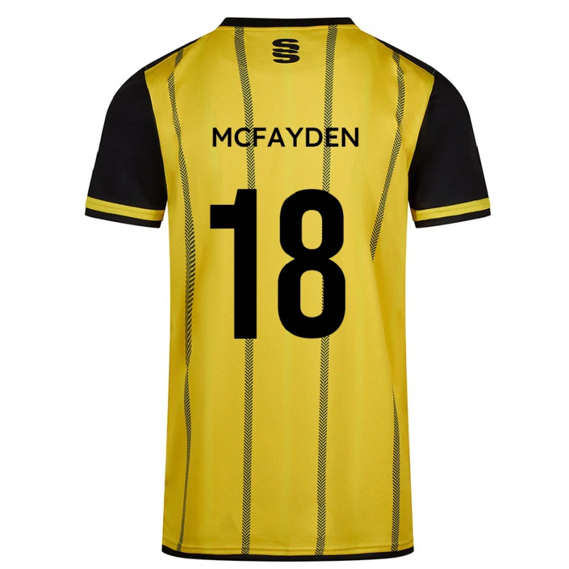 Danxen Heren Lincoln Mcfayden #18 Geel Zwart Uitshirt Uittenue 2025/26 T-Shirt