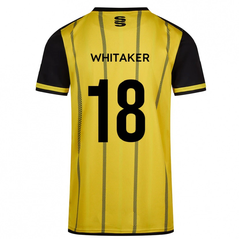 Danxen Heren Eve Whitaker #18 Geel Zwart Uitshirt Uittenue 2025/26 T-Shirt