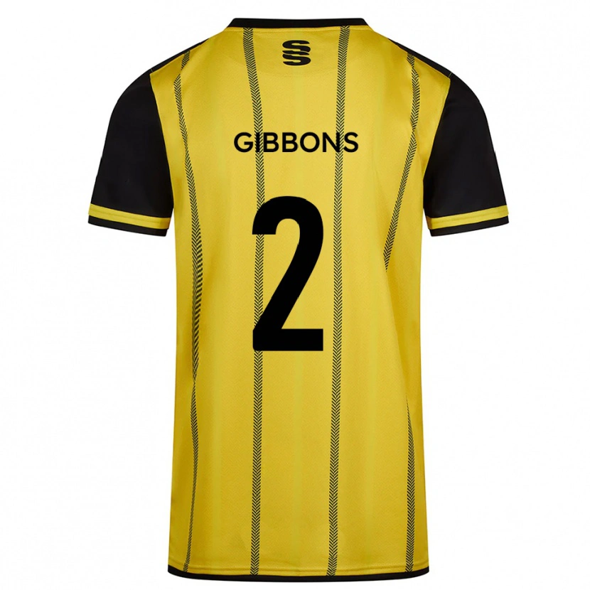 Danxen Heren Sam Gibbons #2 Geel Zwart Uitshirt Uittenue 2025/26 T-Shirt
