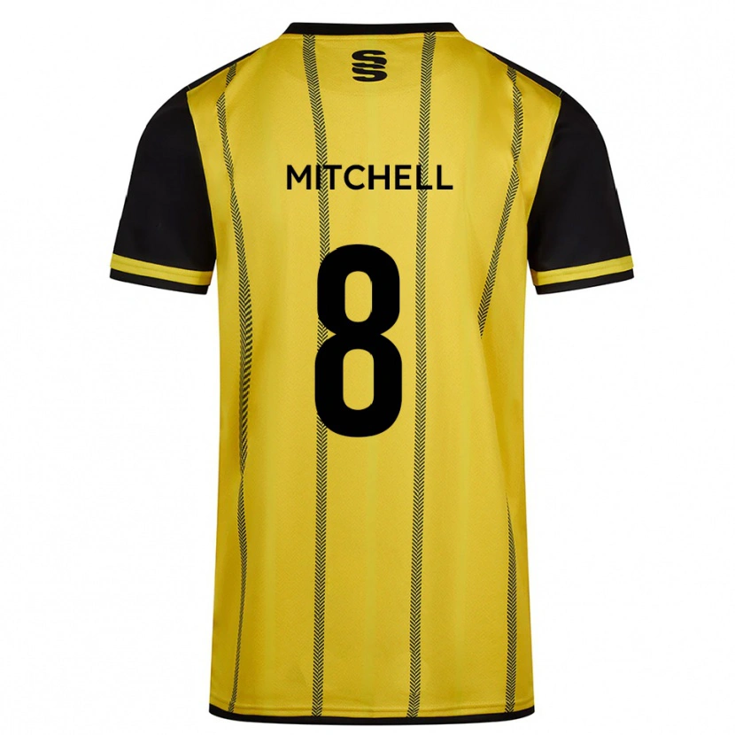 Danxen Heren Ethan Mitchell #8 Geel Zwart Uitshirt Uittenue 2025/26 T-Shirt