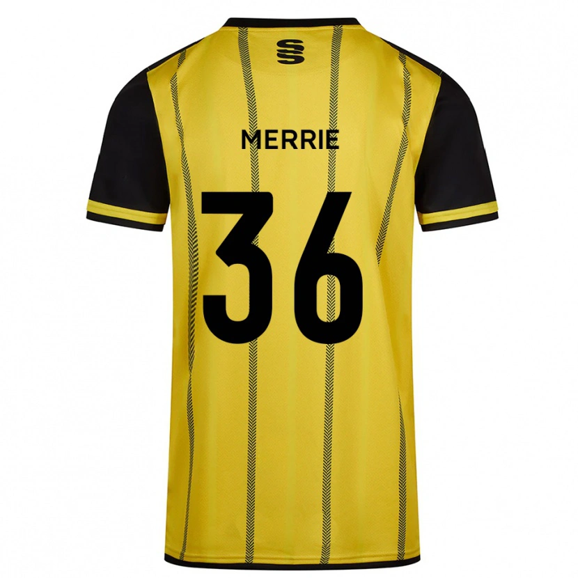 Danxen Heren Chris Merrie #36 Geel Zwart Uitshirt Uittenue 2025/26 T-Shirt