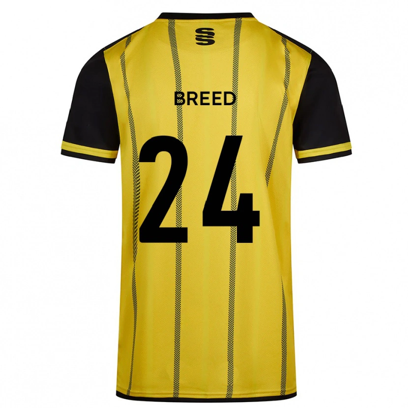 Danxen Heren Summer Breed #24 Geel Zwart Uitshirt Uittenue 2025/26 T-Shirt
