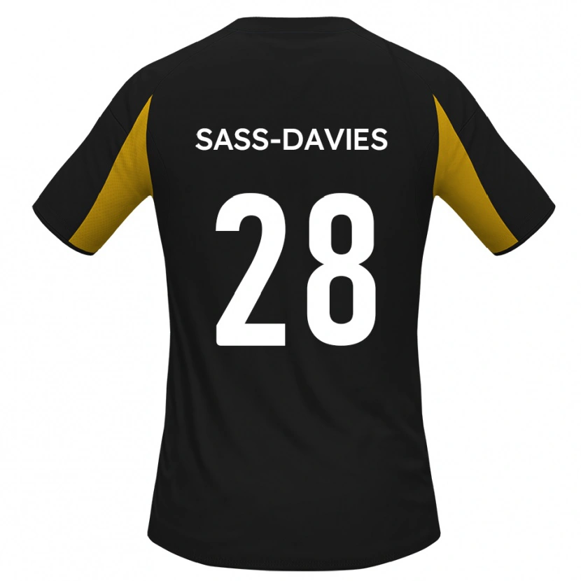 Danxen Heren Billy Sass-Davies #28 Zwart Geel Uitshirt Uittenue 2025/26 T-Shirt