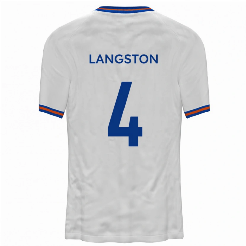 Danxen Heren George Langston #4 Wit Blauw Uitshirt Uittenue 2025/26 T-Shirt