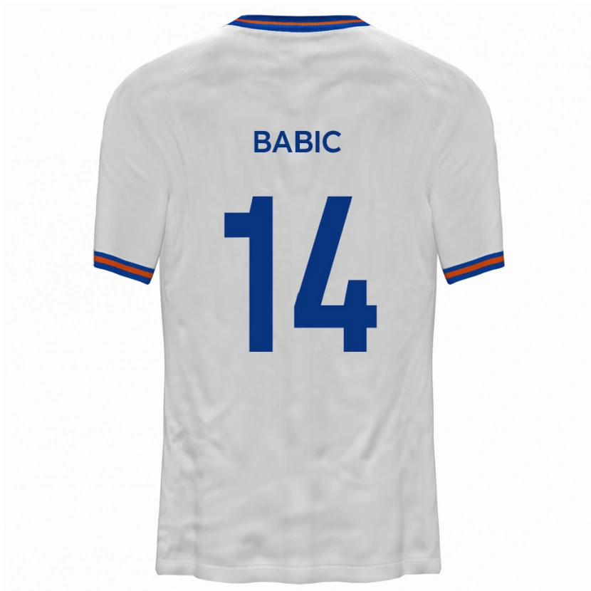 Danxen Heren Goran Babic #14 Wit Blauw Uitshirt Uittenue 2025/26 T-Shirt